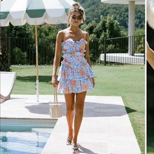 Selma Cami Dress - Sky Floral NWT